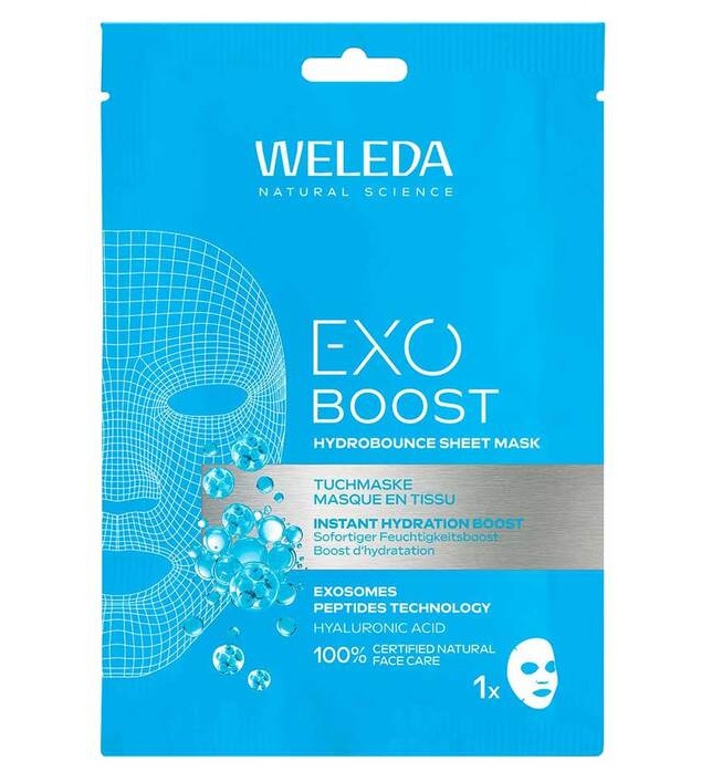 WELEDA Exo Boost Hydrobounce Tuchmaske Feuchtigk.